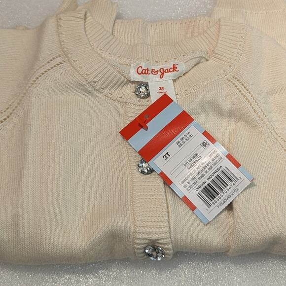 Cat and Jack 3T knitted cardigan in Sand - Picture 7 of 7